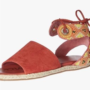 Sam Edelman sz 8.5 Shae Coral multi beaded sandles nwt